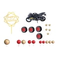 thumbnail image 2 of Decoración de pastel de motocicleta para cumpleaños infantil, lema de motocicleta, fiesta de conductores Estilo F, 2 of 9