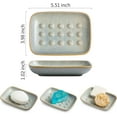 thumbnail image 2 of Soap Dish for Shower, Ceramic Soap Dish Non-Slip Soap Holder Bar Saver Tray for Bathroom Kitchen Sink, Floating Point Design Save Soap Loss, 2 of 5