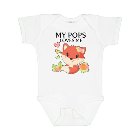 

Inktastic My Pops Loves Me- Little Fox Gift Baby Boy or Baby Girl Bodysuit