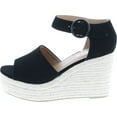 thumbnail image 2 of SODA Fabia Women's Open Toe Anke Strap Espadrille Wedge Sandal, 2 of 7