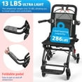 thumbnail image 3 of Tuelaly Ultra-Thin Aluminum Alloy Transport Wheelchair, Lightweight Foldable Wheelchair, 286lbs Capacity Portable Travel Wheelchair with Flip-Up Armrest & Safety Belt, 3 of 7