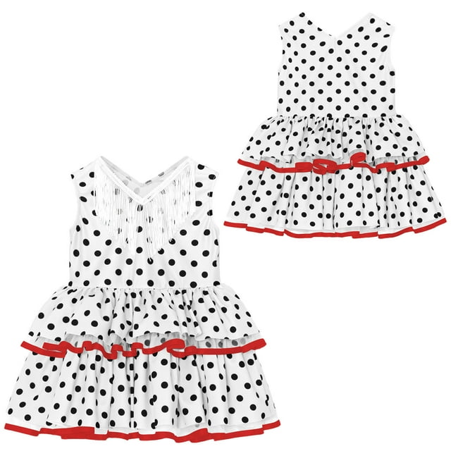 iefiel Robe Tutu Sans Manches à Franges à Pois pour Bébés et Tout-Petites Filles, Robe de Fête d'Anniversaire, Robes pour Smash The Cake, Blanc 3T