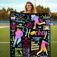 thumbnail image 4 of Hockey Blanket Gifts for Boys Girls, Hockey Lovers Throw Blanket Super Soft Lightweight Travel Bed Sofa Blankets for Sport Fans Kids Adults Player Coach, 50 x 60 Inch, 4 of 7