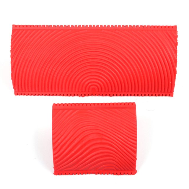 2Pcs Wood Grain Pattern Rubber DIY Graining Painting Tool for Wall Decoration