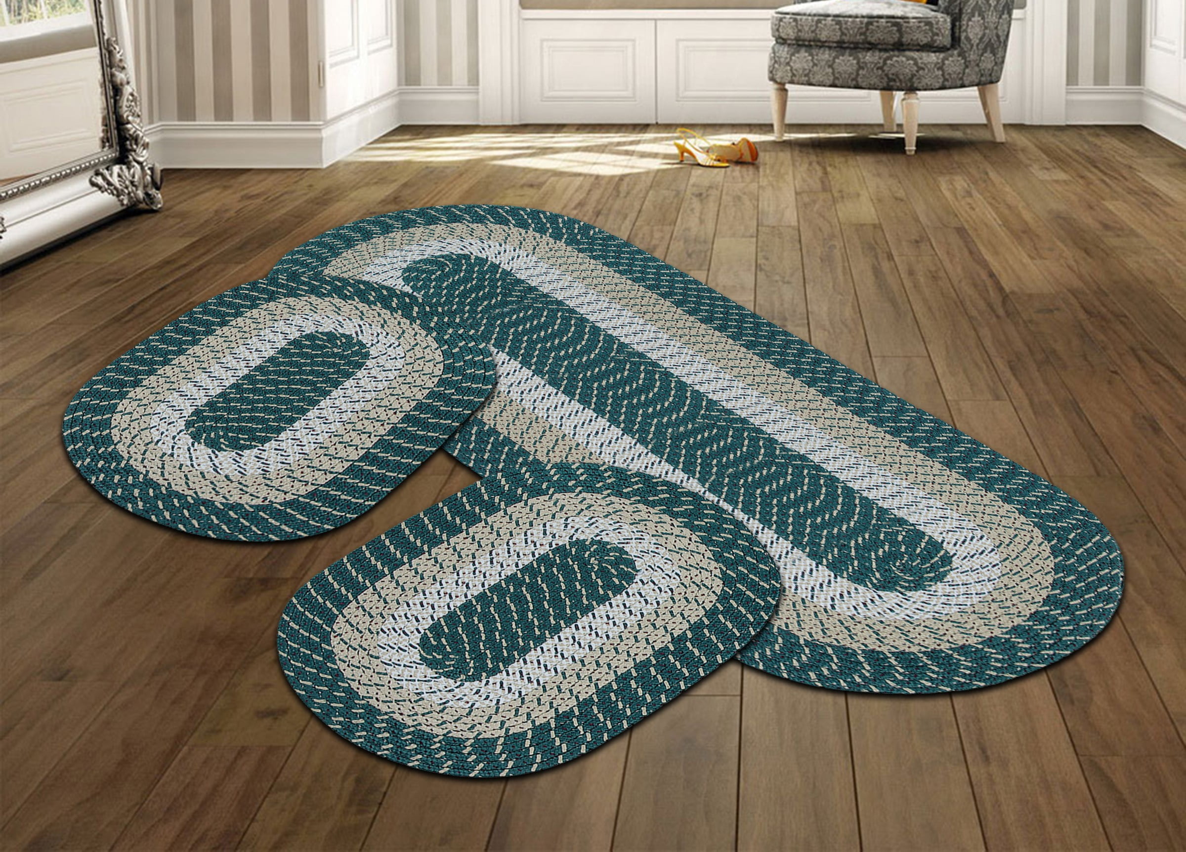 Better Trends Country Braid Collection 3 Piece Set Durable and Stain