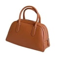 thumbnail image 2 of Bolso de hombro de piel sintética para mujer, bolso de mano con asa superior, bolso de mano de moda para el día a día. Marrón, 2 of 9