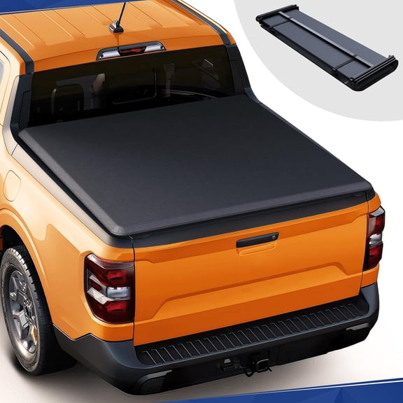 HOUGEET Soft Tri-Fold Truck Bed Tonneau Cover Compatible with 2022-2025 Ford Maverick 4.5FT(54'') Tonneau Cover Bed