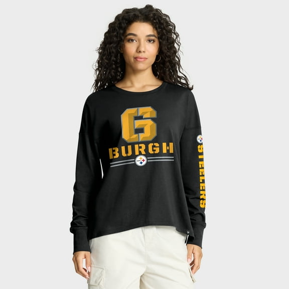 Women's Fanatics Black Pittsburgh Steelers Hometown Legacy Long Sleeve T-Shirt