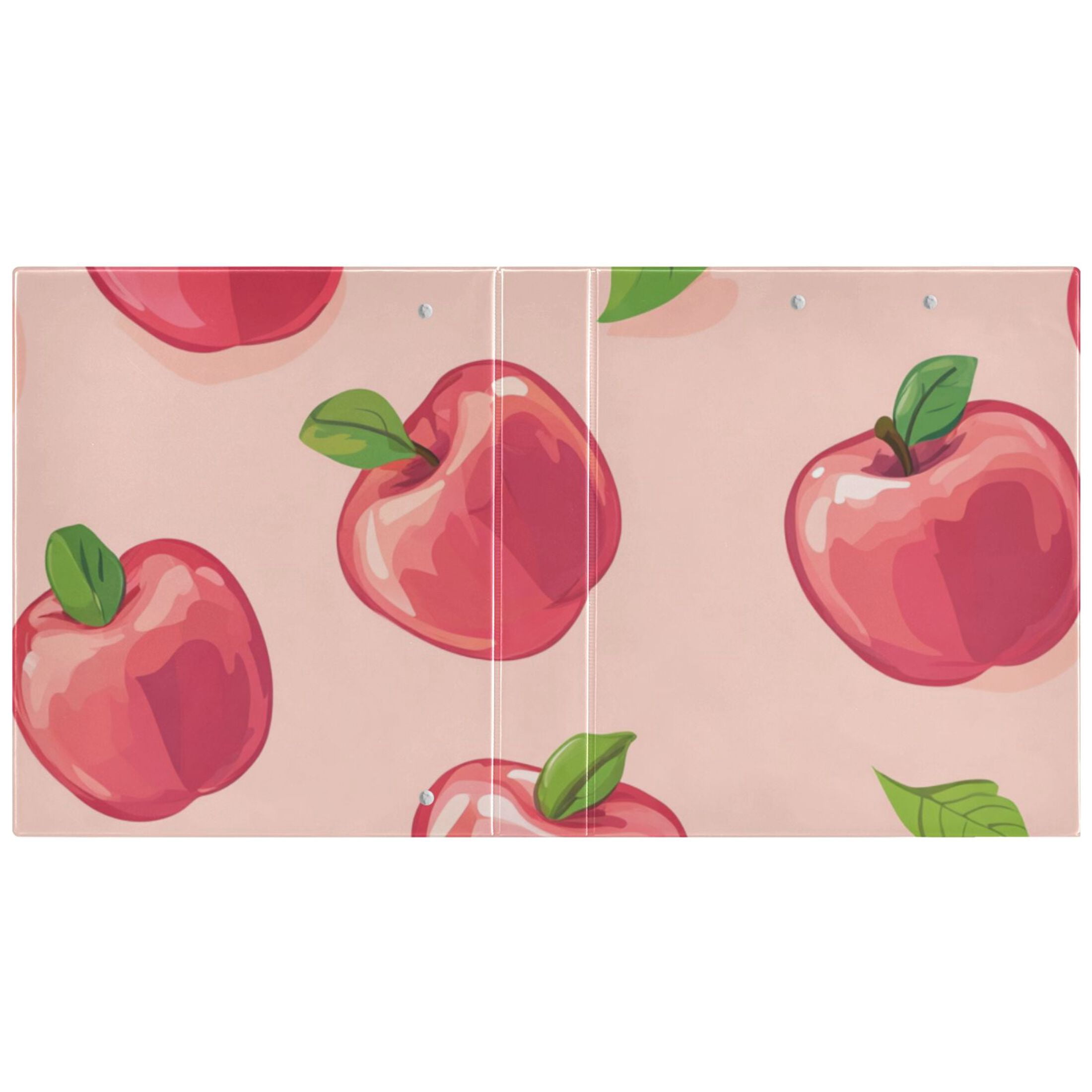 Pink Apples 3 Ring Binders 1.5 inch Hardcover File Folders with Interior Pockets A4 Size Organizer for School Office Hospital
