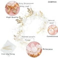 thumbnail image 5 of LIURUIJIA Princess Flower Crystal Headpiece Rhinestone Pearl Headband Alloy Floral Bridal Hair Accessories Communion Wedding Prom Photography for Girls and Women, 5 of 6