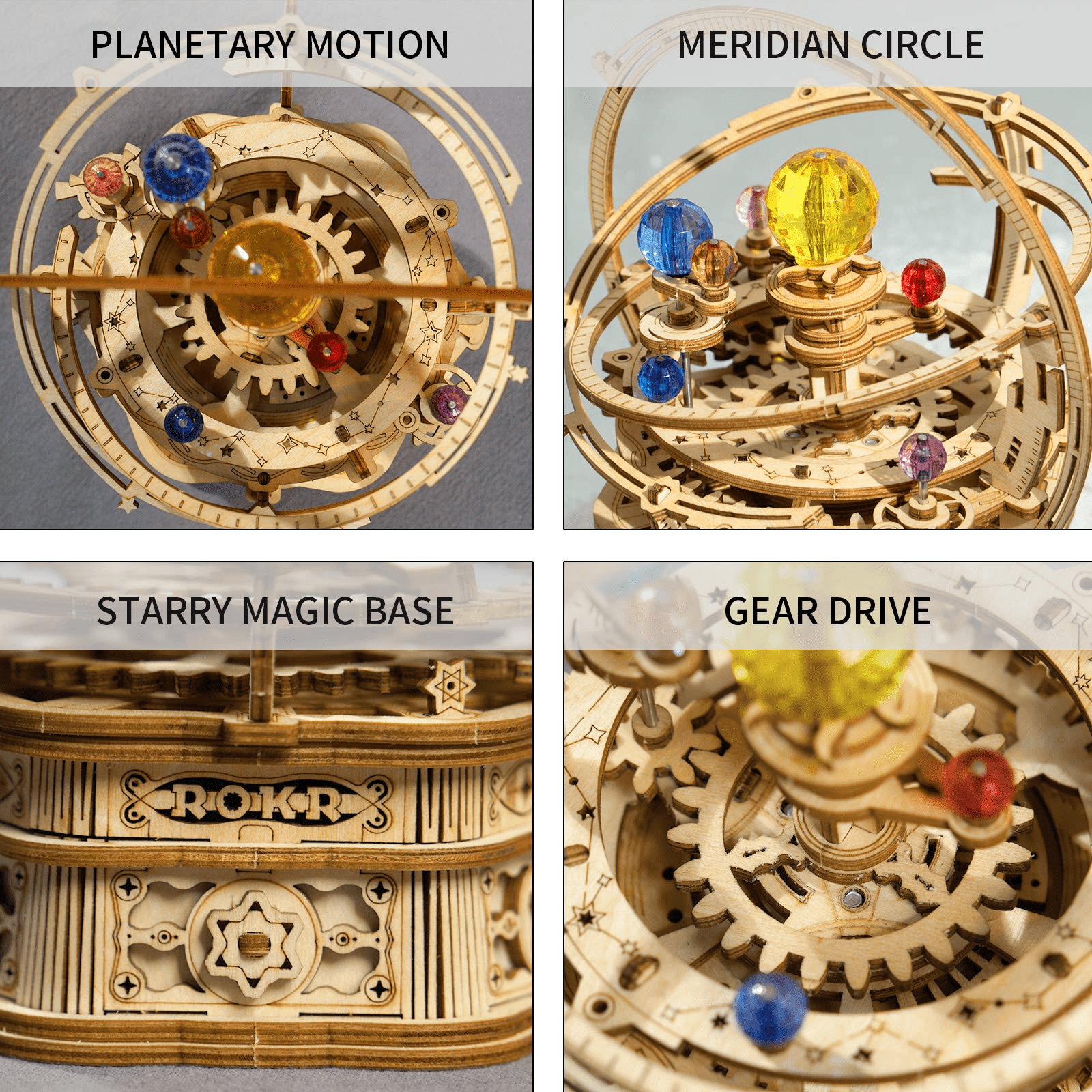 ROKR 3D Wooden Puzzles Starry Night Series Mechanical Music Box
