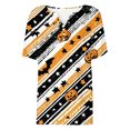 thumbnail image 3 of Girls V‑Neck Short‑Sleeve Printed T‑Shirt Halloween‑Themed Fashion Casual Loose Comfortable Kids Tops For Party Daily Outing, 3 of 3