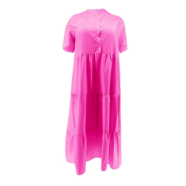 Ketyyh-chn99 Long Dresses for Women Plus Size Maxi Dress Solid