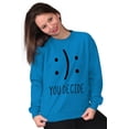 thumbnail image 3 of You Decide Happy Sad Emoticon Cute Sweatshirt for Men or Women Brisco Brands 3X, 3 of 6