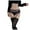 Black, variant on Women Floral Lace Garter Belt Set with Mesh Suspender and Metal Clip for Thigh Highs Stylish Plus Size Tights