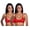 2PK: RED/RED, variant on Women's Seamless V-Neck Padded Bralette with Adjustable Straps (One Size Fits All)