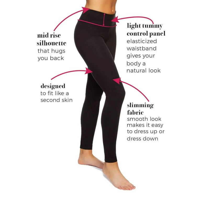 Felina Sueded Athleisure Performance Legging (2-Pack) Womens Leggings  w/Slimming Waist Band Style: C3690RT, Black, X-Small : : Clothing,  Shoes & Accessories