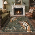 thumbnail image 2 of GENIMO 5'x7' Area Rug for Living Room, Machine Washable Non Slip Low Pile Rug for Bedroom Dining Room, Natural Animal Print, Forest Green, 2 of 6