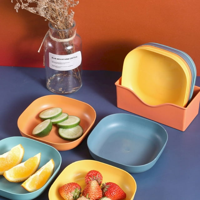 CGZQFEI Wheat Fiber Square Serving Bowl - Lightweight Snack, Soup & Dessert Dish for Parties, Rice Plates & Modern Tableware