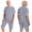 Navy Blue, variant on Adults Anti-Strip Jumpsuit Zipper Crotch Short Sleeve Striped Bodysuit Adaptive Caring Nursing Clothes Grey L