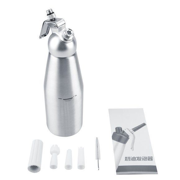 Herramienta para postres, dispensador de crema de aluminio batida portátil de 1000ml, espumador portátil, diseño exquisito