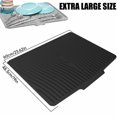 thumbnail image 2 of Haxmnou Silicone Dish Draining Mat with Drain Lip, Eco Friendly Dish Drying Mat Kitchen Counter Anti-Skid and Heat Insulation Pad, Hygienic Absorbent, Sturdy Compact Easy to Clean Tray, 2 of 7