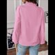 thumbnail image 5 of Blusas Informales de Negocios para Mujer, de Larga con Volantes y Cuello en V, Ropa de Trabajo . Rosa L, 5 of 8