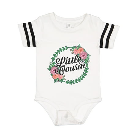 

Inktastic Little Cousin with Flower Circle Gift Baby Girl Bodysuit