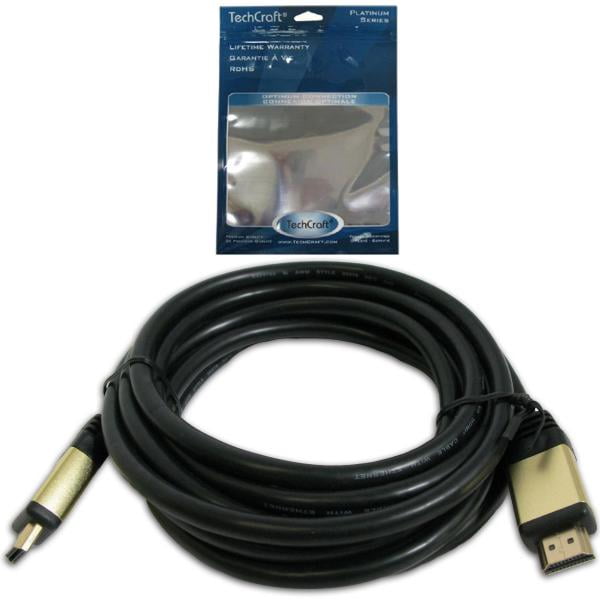Câble HDMI v1.4 Haute Vitesse de 12 Pieds avec Ethernet - 28 AWG - TechCraft Platinum Pa