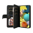 thumbnail image 3 of Multifunctional Case for Samsung A51 4G,[RFID Blocking] 9 Credit Cards Holder with Wrist Strap, Premium PU Leather Zipper Wallet Purse Magnetic Flip Phone Cover for Samsung Galaxy A51 4G, Black, 3 of 12