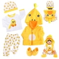 thumbnail image 4 of AmaMary 22-23 inch Yellow Duck 5-Piece Cotton Doll Clothes Set with Hat, Pants, Socks, Jacket & Top, Fun Dress-Up, Birthday, Christmas, Indoor & Outdoor Play for Girls, 4 of 6
