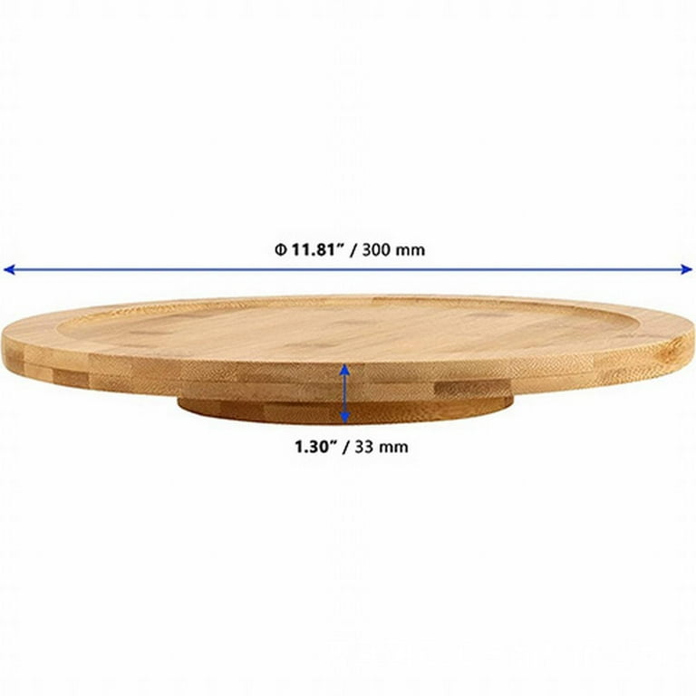 Wooden Turntable, Rotating Base, Serving Tray Multipurpose Cake Stand  Wooden Rotating Dining Plate, Serving Plate, for Cabinet Dining Table 