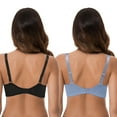 thumbnail image 2 of Curve Muse Women's Plus Size Unlined Minimizer Full Coverage Mesh Underwire Bra-2pack-Black,Lt Blue-34DD, 2 of 7