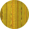 thumbnail image 1 of Ahgly Company Indoor Round Oriental Yellow Modern Area Rugs, 3' Round, 1 of 4