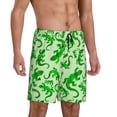 thumbnail image 2 of Pofeuu Green Lizard Print Men's Soft Woven Elastic Waistband Sleep Pajama Short-X-Large, 2 of 6