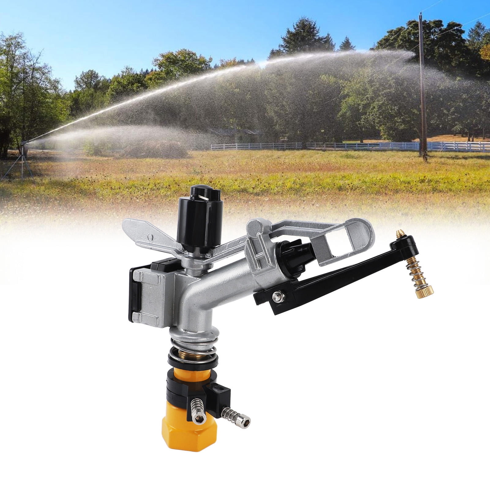 Suodoka 360° Auto‑Rotating Impact Sprinkler – 1″ FNPT, 18‑36 m Coverage, Water‑Saving Irrigation for Yard, Garden & Lawn