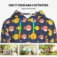 thumbnail image 4 of Lsque Cute Puffer Fish Pattern Casual Women's Hoodie,Hooded Sweatshirt with Kangaroo Pocket,Pullover Hoodie with Eye-catching Drawstrings-Small, 4 of 7