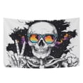 thumbnail image 6 of Yayeee Tapestry Wall Hanging for Bedroom 80" x 60" Living Room Home Wall Art Decor, Skeleton with Glasses, 6 of 7