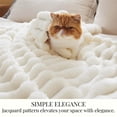 thumbnail image 5 of U by Bedsure White Throw Fleece Blanket for Couch, Super Soft Cute Small Throws for Girls, 50x60 inches, Wider Striped Design, 5 of 6
