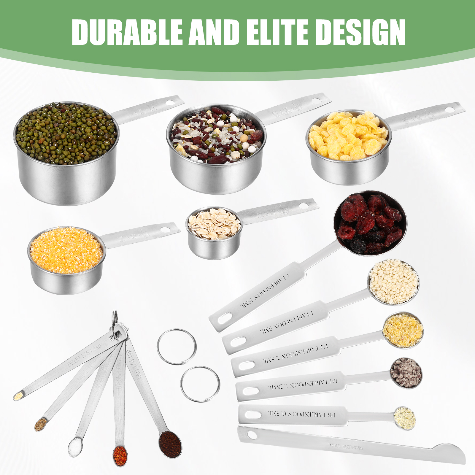 Luiisis Measuring Cups and Spoons Set of 16 photo 3