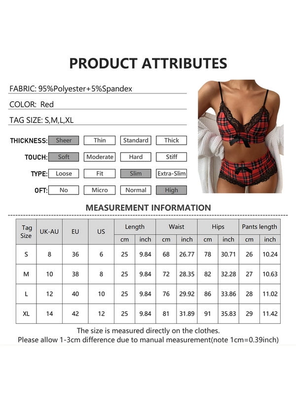 Enwejyy Women Christmas Lingerie Outfits Lace Brassiere Briefs