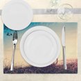 thumbnail image 3 of Ambesonne Vintage Place Mats Set of 4, Sunset Bicycle Pastel, Standard Size, Pale Blue Black and Peach, 3 of 6
