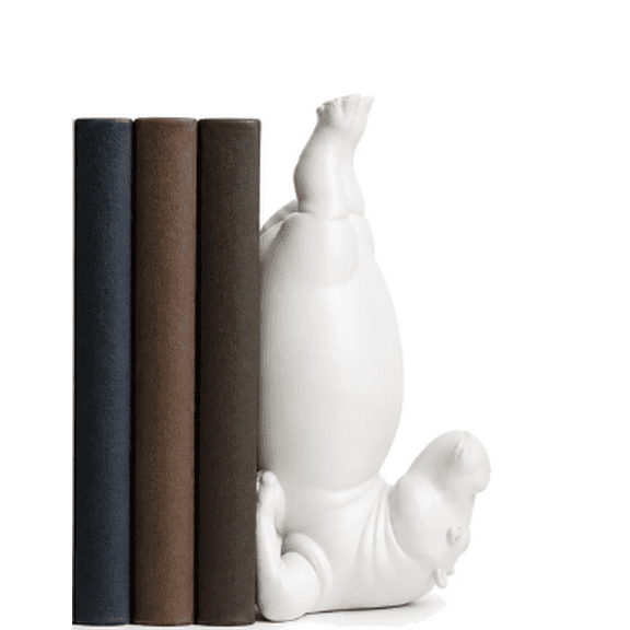 Hippo Bookends, Heavy Resin Acrobatic Hippo Bookends Ends Book Ornament Creative Hippo Notebook Holder Farmhouse Cool Modern Small for Various Types of Books(1 PCS White)