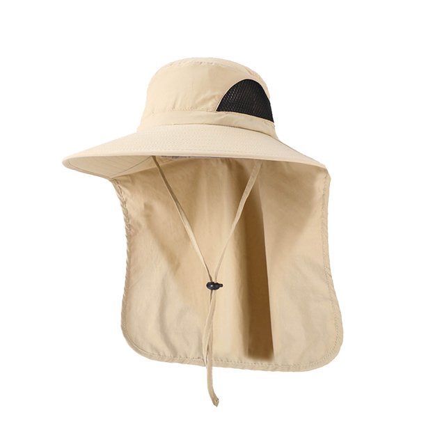 Sombrero transpirable para exteriores para hombres y mujeres, de ala ancha, para montañismo, pesca, con protección para el cuello.
