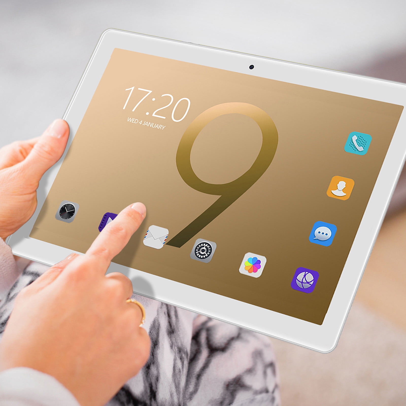 Android Tablets for Adults, maho 10.1-inch Tablet Computer 2+16G 10 Core Android Ultra-thin High-definition Screen Learning Game Video Office Tablet Supports SIM Communication Function,Gold