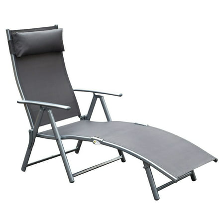 Outsunny Steel Sling Outdoor Folding Chaise Lounge Chair ...