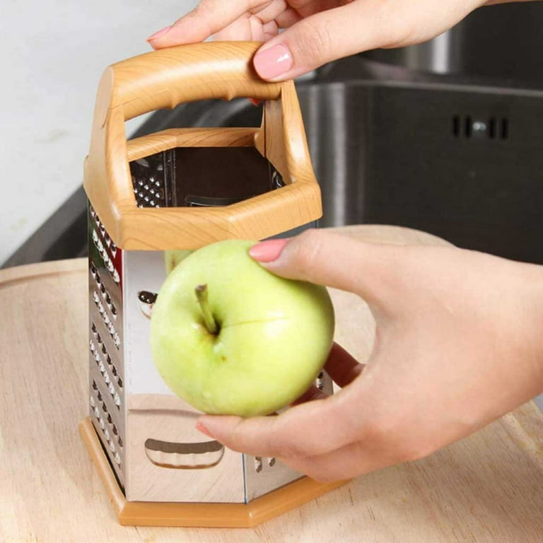 ROBOT-GXG Cheese Box Gratter - Cheese Grater Stainless Steel Handheld -  6-Sided Stainless Steel Box Grater Kitchen Cheese Box Grater Shredder  Stainless Steel Food Grater for Cheese Vegetables 