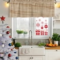 thumbnail image 5 of 2 Pack Country Farmhouse Valances for Windows Bedroom Living Room Window Treatments, Vintage Brown Wooden Grain Rod Pocket Valance Drapes Short Kitchen Curtains Over Sink 54"x18", 5 of 8