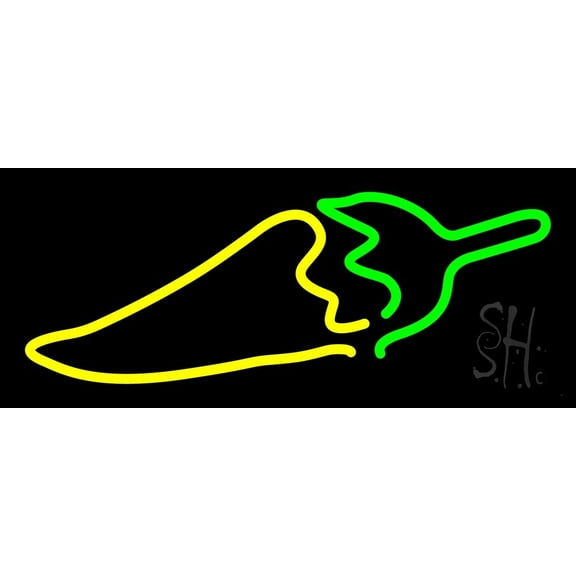 Chili Logo LED Neon Sign 6 x 15 - inches, Clear Edge Cut Acrylic Backing, with Dimmer - Bright and Premium built indoor LED Neon Sign for restaurant window and interior decor.