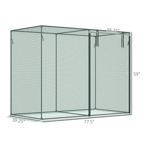 YINYUN 6' x 3' Crop Cage, Plant Protection Tent with Zippered Doors for Vegetable Garden, Backyard, Green